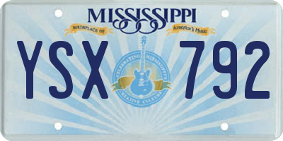 MS license plate YSX792