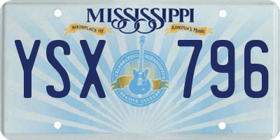 MS license plate YSX796