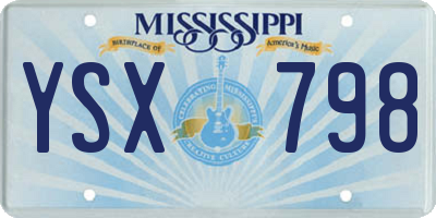 MS license plate YSX798