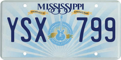 MS license plate YSX799