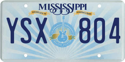 MS license plate YSX804