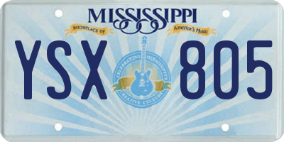 MS license plate YSX805