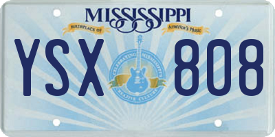 MS license plate YSX808