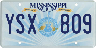 MS license plate YSX809