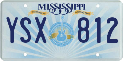 MS license plate YSX812
