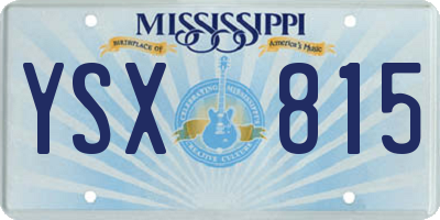 MS license plate YSX815