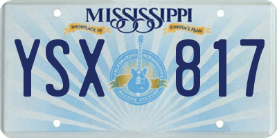 MS license plate YSX817