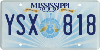 MS license plate YSX818