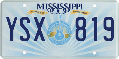 MS license plate YSX819