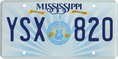 MS license plate YSX820