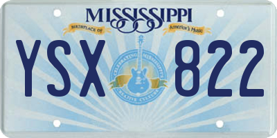 MS license plate YSX822