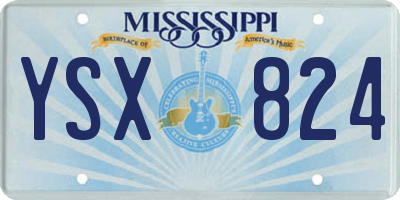 MS license plate YSX824
