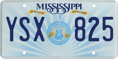 MS license plate YSX825