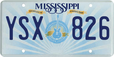 MS license plate YSX826