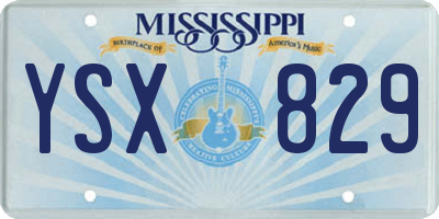 MS license plate YSX829