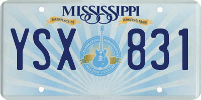 MS license plate YSX831