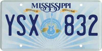 MS license plate YSX832