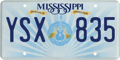 MS license plate YSX835