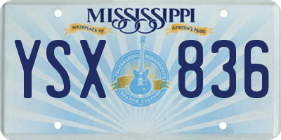 MS license plate YSX836