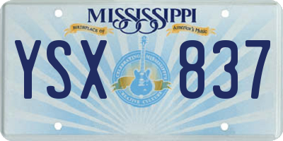 MS license plate YSX837