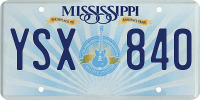 MS license plate YSX840