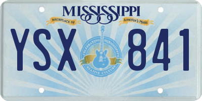 MS license plate YSX841