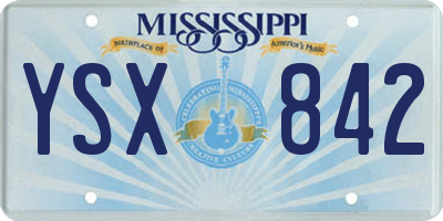 MS license plate YSX842