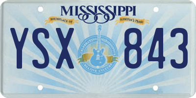 MS license plate YSX843