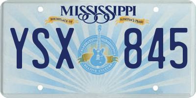 MS license plate YSX845