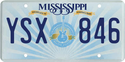 MS license plate YSX846