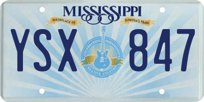 MS license plate YSX847