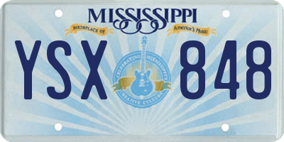 MS license plate YSX848