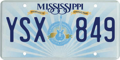 MS license plate YSX849