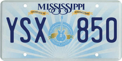 MS license plate YSX850