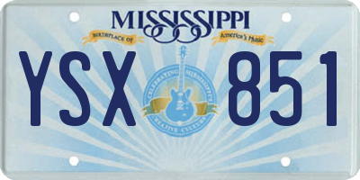 MS license plate YSX851