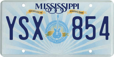 MS license plate YSX854