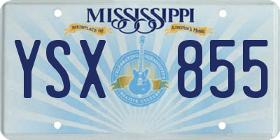 MS license plate YSX855