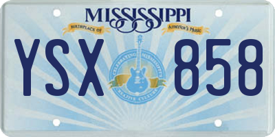 MS license plate YSX858