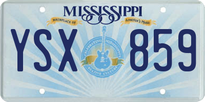 MS license plate YSX859