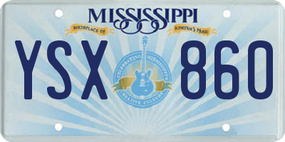 MS license plate YSX860
