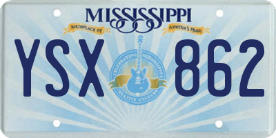 MS license plate YSX862