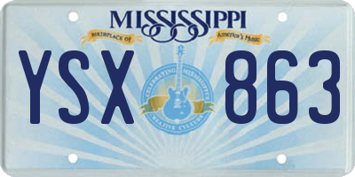 MS license plate YSX863
