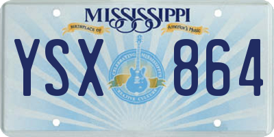 MS license plate YSX864