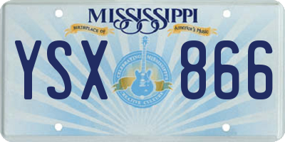 MS license plate YSX866