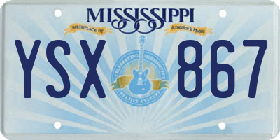 MS license plate YSX867