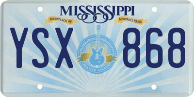 MS license plate YSX868