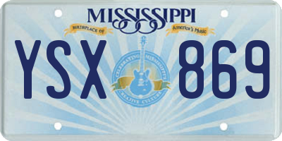 MS license plate YSX869