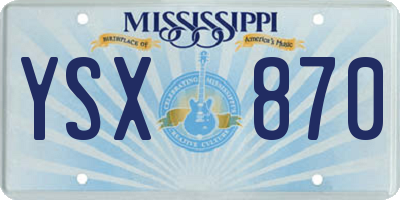 MS license plate YSX870