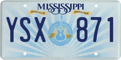 MS license plate YSX871