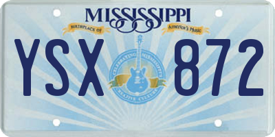 MS license plate YSX872